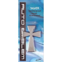 6pk -AUTO EMBLEM LG CROSS SILVER - Pack of 6