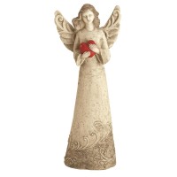 Angel Figurine Holding Heart 10in