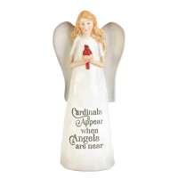2pk -CARDINALS APPEAR WHEN RESIN ANGEL 6" - (Pack of 2)