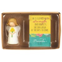 2pk -ANGEL FLOWER WITH CARD SHE IS CLOTHED - (Pack of 2)