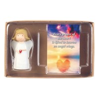 2pk -Angel Figurine Every Heart Prayer Resin - (Pack of 2)