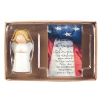 2pk -Angel Figurine Pray Star-Spangled Resin - (Pack of 2)