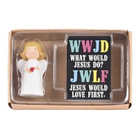 2pk -Angel Heart WWJD Jesus Would Love First - (Pack of 2)