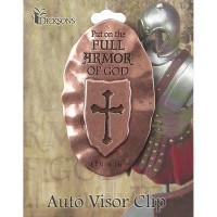 4pk -VISOR CLIP FULL ARMOR OF GOD METAL BRNZ - Pack of 4 4pk -VISOR CLIP FULL ARMOR OF GOD METAL BRNZ - Pack of 4