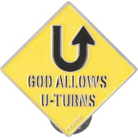 4pk -VISOR CLIP-GOD ALLOWS U TURNS - Pack of 4