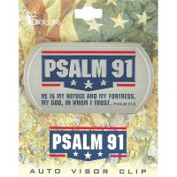 4pk -VISOR CLIP-PSALM 91 DOGTAG METAL SILVER - Pack of 4 4pk -VISOR CLIP-PSALM 91 DOGTAG METAL SILVER - Pack of 4