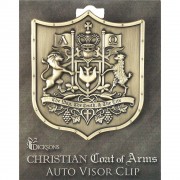 4pk -VISOR CLIP-COAT OF ARMS METAL PEWTER - Pack of 4 4pk -VISOR CLIP-COAT OF ARMS METAL PEWTER - Pack of 4