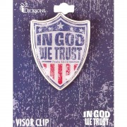 4pk -VISOR CLIP-IN GOD WE TRUST SHIELD METAL - Pack of 4 4pk -VISOR CLIP-IN GOD WE TRUST SHIELD METAL - Pack of 4