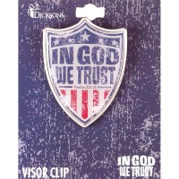 4pk -VISOR CLIP-IN GOD WE TRUST SHIELD METAL - Pack of 4