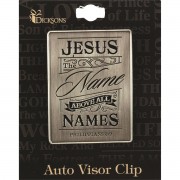 4pk -Visor Clip Names Of Jesus Silver Black - Pack of 4 4pk -Visor Clip Names Of Jesus Silver Black - Pack of 4