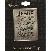4pk -Visor Clip Names Of Jesus Silver Black - Pack of 4 4pk -Visor Clip Names Of Jesus Silver Black - Pack of 4