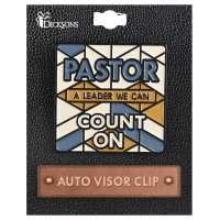4pk -Visor Clip Pastor A Leader We Count On - Pack of 4