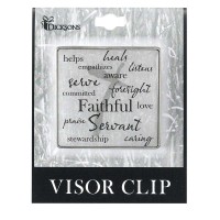 4pk -VISOR CLIP-FAITHFUL SERVANT METAL - Pack of 4