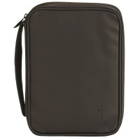 Bible Cover Black Cross Vinyl Thinline