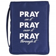 Bible Case Pray On It Navy Large Print