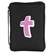 Bible Cover Pink Cross Black Medium Bible Cover Pink Cross Black Medium