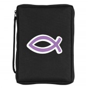 Bible Cover Purple Fish Black Medium Bible Cover Purple Fish Black Medium