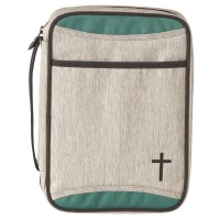 BIBL COV GRAY HEATHER/TEAL THINLINE