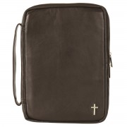 BIB COV BROWN LEATHER LARGE PRINT