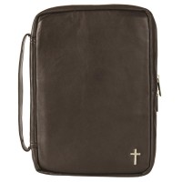 BIB COV BROWN LEATHER LARGE PRINT