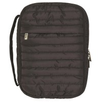 BIBLE CASE QUILTED STRIPE BLACK LGE PRT