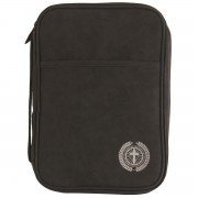 Bible Cover Black With Cross Large