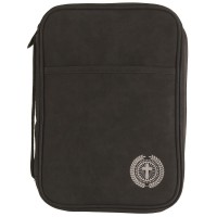 Bible Cover Black With Cross Large