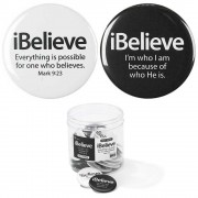 3pk -BUTTON METAL I BELIEVE EVERYTH - Pack of 3 3pk -BUTTON METAL I BELIEVE EVERYTH - Pack of 3