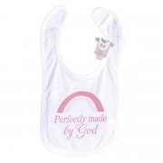 2pk -Baby Bib Pink Perfectly Made By God - (Pack of 2)