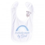 2pk -Baby Bib Blue Perfectly Made By God - (Pack of 2)