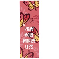 6pk -Bookmark Pray More Worry 2x6 12-Pack - Pack of 6