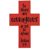 12pk -Pocketcard Cross Be Strong & Courageous - Pack of 12