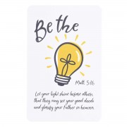 12pk -Pocketcard Be The Light Matthew 5:16 - Pack of 12