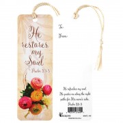 12pk -Bookmark w/ Tassel HE RESTORES MY SOUL PS. 23:3 - Pack of 12 12pk -Bookmark w/ Tassel HE RESTORES MY SOUL PS. 23:3 - Pack of 12