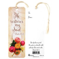 12pk -Bookmark w/ Tassel HE RESTORES MY SOUL PS. 23:3 - Pack of 12 12pk -Bookmark w/ Tassel HE RESTORES MY SOUL PS. 23:3 - Pack of 12