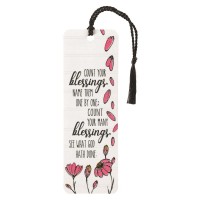 12pk -Bookmark w/ Tassel COUNT YOUR BLESSINGS PAPER 2x6 - Pack of 12