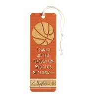 12pk -Bookmark w/ Tassel BASKETBALL PHIL 4:13 PAPER 2X6 - Pack of 12