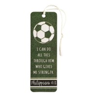 12pk -Bookmark w/ Tassel SOCCER PHIL 4:13 PAPER 2X6 - Pack of 12