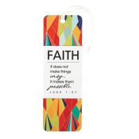 12pk -Bookmark w/ Tassel FAITH IT DOES NOT LK1:37 PAPER - Pack of 12