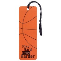 12pk -BASKETBALL PLAY HARD TASSEL BOOKMARK - Pack of 12