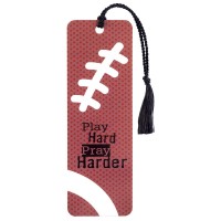 12pk -FOOTBALL PLAY HARD PRAY TASSEL BOOKMARK - Pack of 12