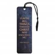 12pk -Tassel Bookmark I Can Do All Things Navy - Pack of 12