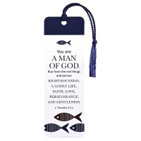 12pk -Tassel Bookmark Man Of God Fish - Pack of 12