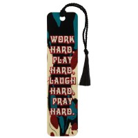 12pk -Bookmark Value Work Hard Play Hard Laugh - Pack of 12