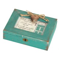 MUSIC BOX ASK SEEK KNOCK TEAL 8X6