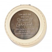 Keepsake Box Round Ivory Grace Gratitude Keepsake Box Round Ivory Grace Gratitude