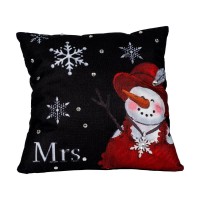 Mrs. Snowman Snowflake Throw Pillow
