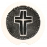 2pk -Car Coasters Cross 2-Pack - (Pack of 2)