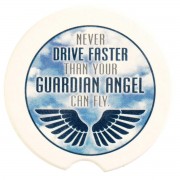 2pk -Car Coasters Never Drive Faster 2Pack - (Pack of 2)