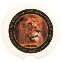 2pk -Car Coasters Be Strong 1Chr 28:20 2-Pack - (Pack of 2)